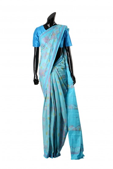 Embroidered Floral Cotton Sari